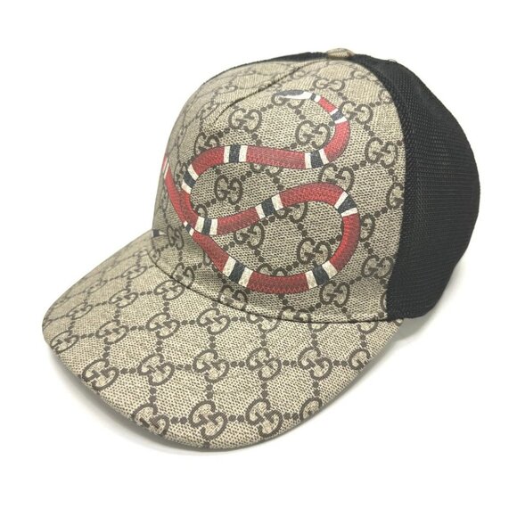 GUCCI 426887 print GG Baseball cap hat GG Supreme Canvas Beige - Picture 1 of 11